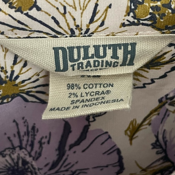 Duluth Trading | Lavender Floral Button Up Shirt - Picture 3 of 7